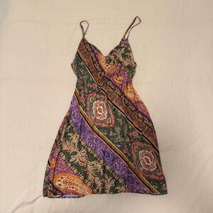 Zara Paisley Satin Mini Dress